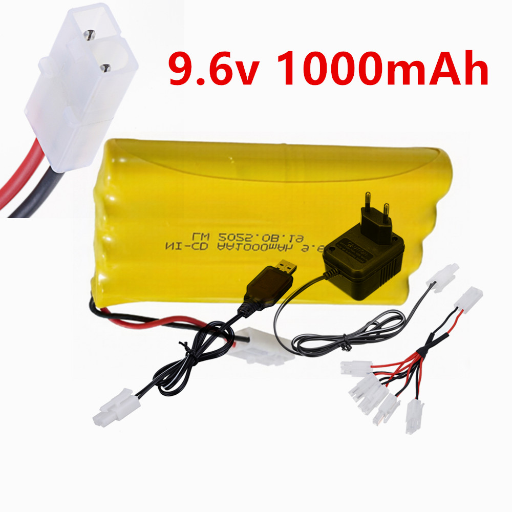 Rc Hobby Boat - 9.6V 1000mAh Ni-CD AA充電式バッテリー タミヤプラグと充電器セット RCトラック、カーボート、おもちゃ、模型用