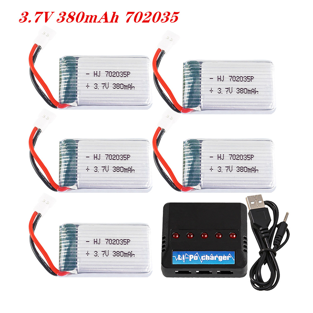 Rc Hobby Vehicles - 3.7v 380mah 702035リポバッテリー充電式バッテリー充電器hubsan X4 H107 H107L