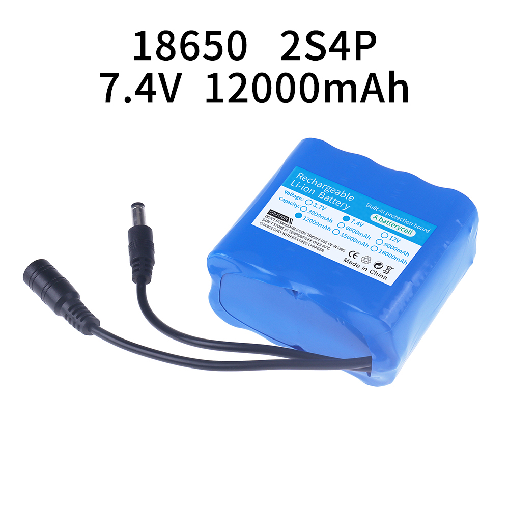 2S4P 18650 リチウム電池 7.4V 12000mA - Rc Hobby Light のレビューと価格