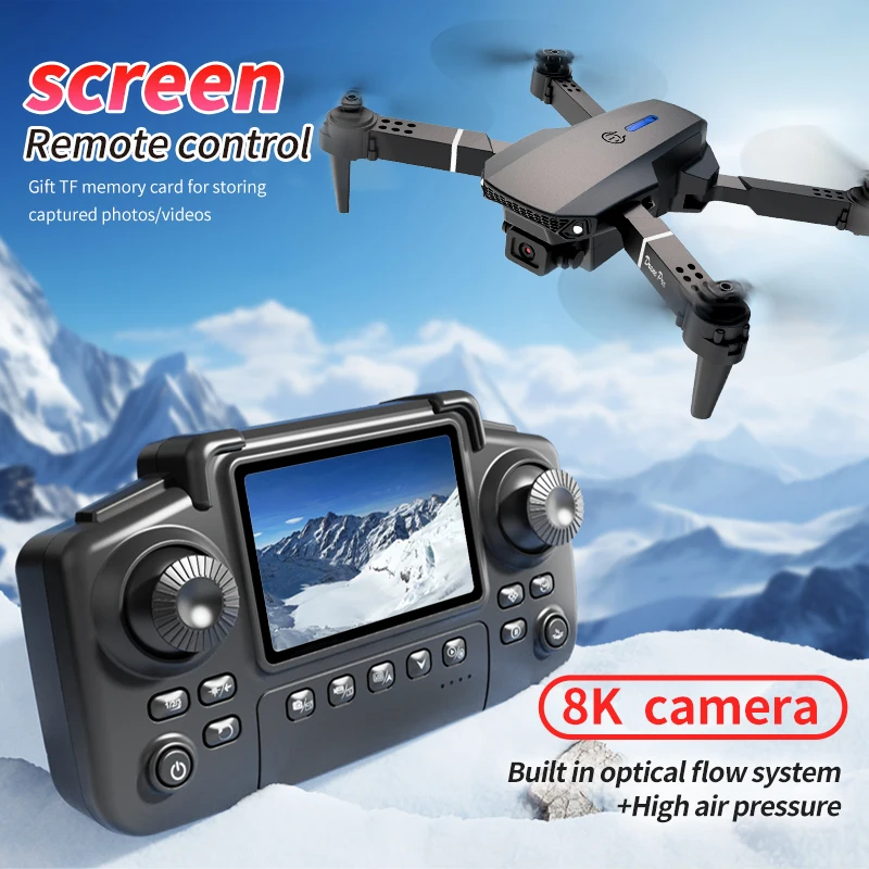 プロフェッショナルE88 PROドローン、スクリーン付き8K - Rc Hobby Helicopter のレビューと価格